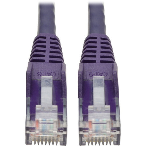 Tripp Lite by Eaton Cat6 Gigabit Snagless Molded UTP Patch Cable (RJ45 M/M), Purple, 1 ft N201-001-PU