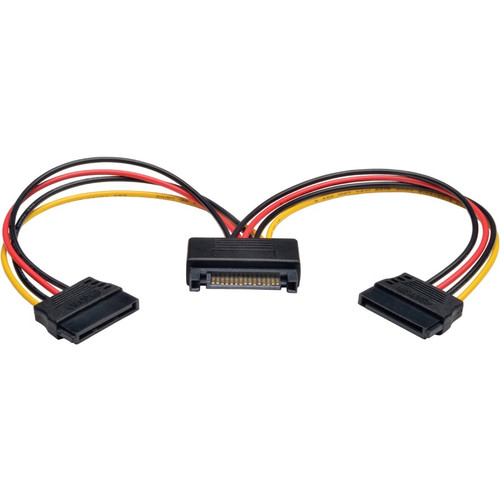 Tripp Lite by Eaton 15-Pin Serial ATA (SATA) Power Y Splitter Cable Adapter, Male / Female, 6" P947-06N-2P15