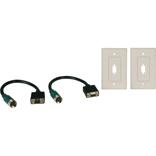 Tripp Lite Easy Pull Type-A VGA Connector Kit with HD15 and Wallplates F/F EZA-VGAF-2