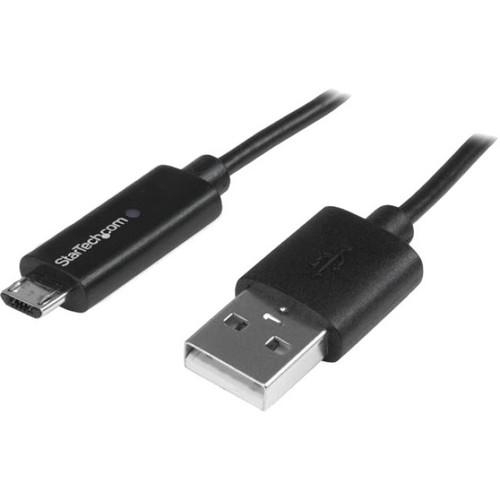 StarTech.com 1m 3 ft Micro-USB Cable with LED Charging Light - M/M - USB to Micro USB Cabl USBAUBL1M