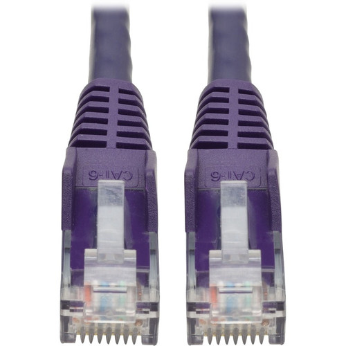 Tripp Lite by Eaton Cat6 Gigabit Snagless Molded UTP Patch Cable (RJ45 M/M), Purple, 6 ft N201-006-PU