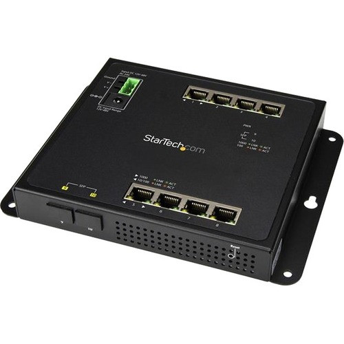 StarTech.com Industrial 8 Port Gigabit Ethernet Switch w/2 MSA SFP Slots L2 Managed Network RJ45 LAN Layer2 Switch Din Rail Hardened IP-30 IES101G2SFPW