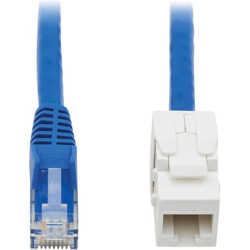 Tripp Lite by Eaton Cat6 Keystone Jack Cable Assembly, RJ45 M/F, 18 in., Blue N237-F18N-WHSH