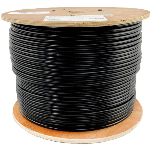 Tripp Lite by Eaton Cat6 Gigabit Bulk Solid-Core Plenum-Rated PVC Cable, Black, 1000 ft N224-01K-BK