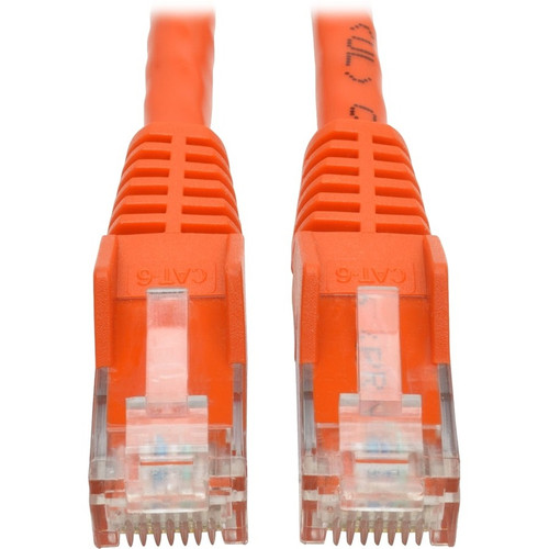 Tripp Lite by Eaton Cat6 Gigabit Snagless Molded UTP Patch Cable (RJ45 M/M), Orange, 1 ft N201-001-OR