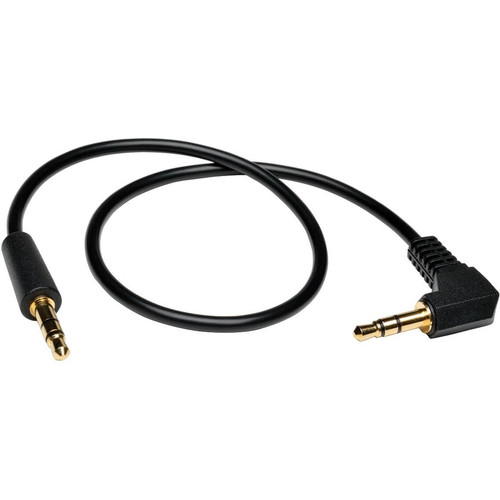 Tripp Lite 1ft Mini Stereo Audio Cable with One Right Angle plug 3.5mm M/M 1' P312-001-RA