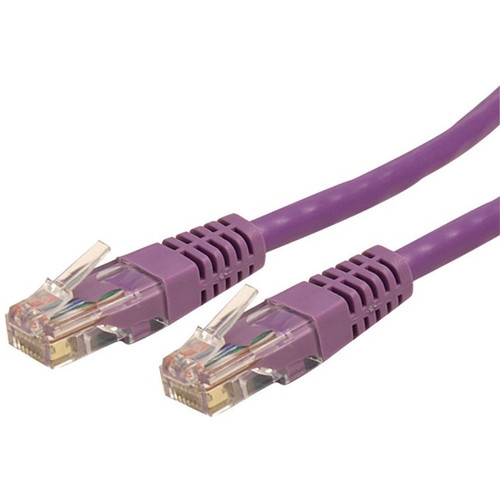 StarTech.com 10ft CAT6 Ethernet Cable - Purple Molded Gigabit - 100W PoE UTP 650MHz - Category 6 Patch Cord UL Certified Wiring/TIA C6PATCH10PL