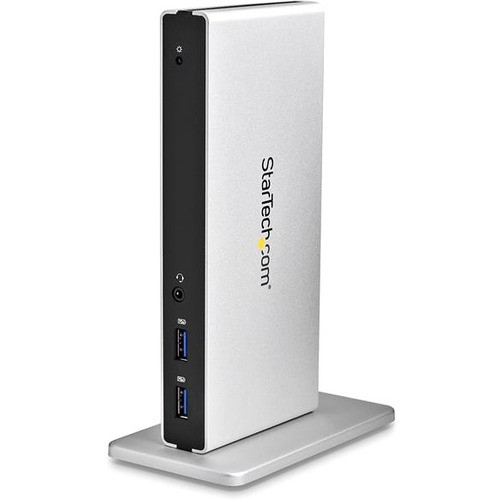 StarTech.com Dual Monitor USB 3.0 Docking Station w/ DVI to VGA & HDMI Adapters, 5x USB 3.0 & Audio - Vertical DVI Dock for Mac & Windows (USB3SDOCKDD) USB3SDOCKDD