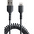 StarTech.com 1m (3ft) USB to Lightning Cable, MFi Certified, Coiled iPhone Charger Cable, Black, Durable TPE Jacket Aramid Fiber RUSB2ALT1MBC