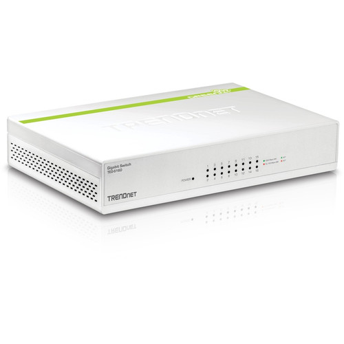 TRENDnet 16-Port Gigabit GREENnet Switch, Polycarbonate, QoS  Prioritization, 32 Gbps Switching Fabric, Fanless, Plug and Play, Network  Ethernet
