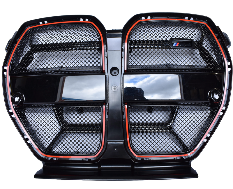 BMW G8X M3 & M4 CS / M4 CSL - Front Grille Mesh Set (with cut out) - Black Finish