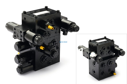 Steuerblock Faun Powerpress Ausschubwand "Ausfahren" 12/24VDC bis 04/2009  (01097130)