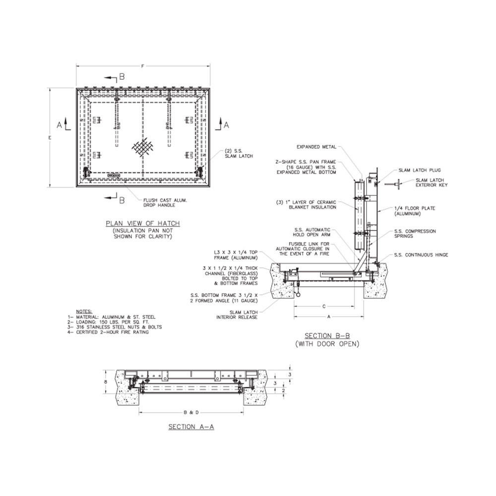 24" x 48" Fire Rated Floor Hatch Best