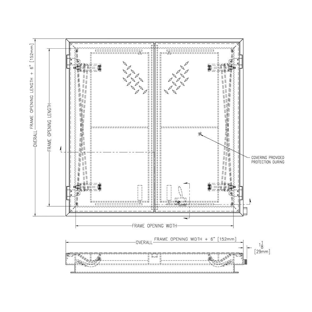 48" x 72" Floor Access Doors Precast Vault Door Double Leaf