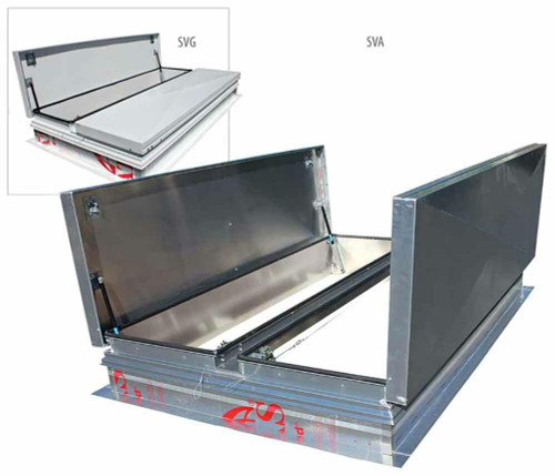 Acudor 48 x 90 Galvanized UL Listed Smoke Vent - Double Leaf - Acudor
