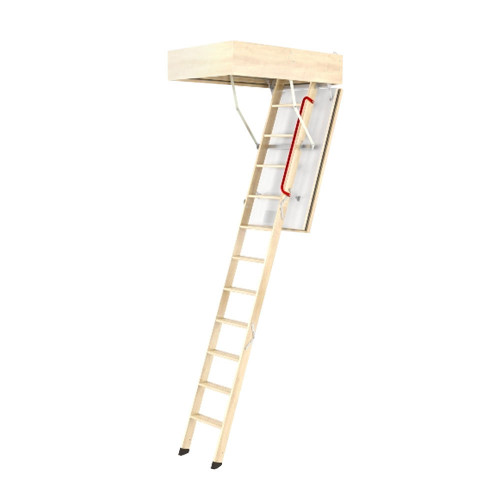Fakro 25" x 47" up to 8'11" Fire Rated 43 min Wood Attic Ladder - Fakro 