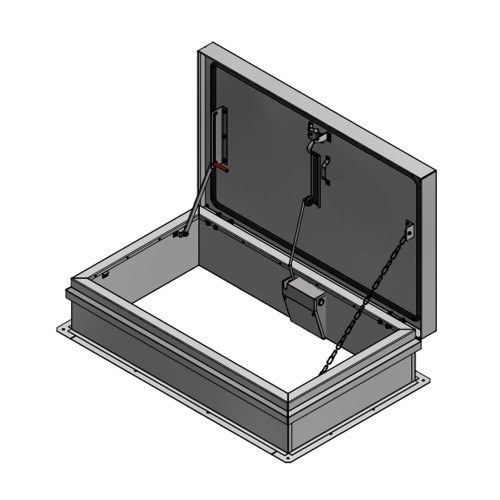 Milcor 26 x 46 - EE Single Leaf Roof Hatch - Galvanized Steel Cover and Curb