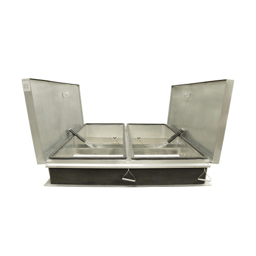 Milcor 60 x 90 - Big Smoky UL/FM Vents - Aluminum Cover and Galvanized Curb