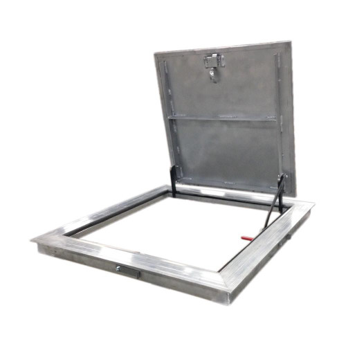 Milcor 4'0" x 6'0" Security Aluminum Tile Floor Door - Double Leaf - Milcor 