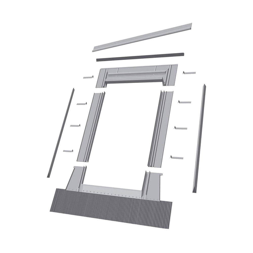 Fakro 22.5" x 54", 22.5" x 70" High-Profile Tile Roof Flashing Kit for Deck Mount Skylight - Fakro 