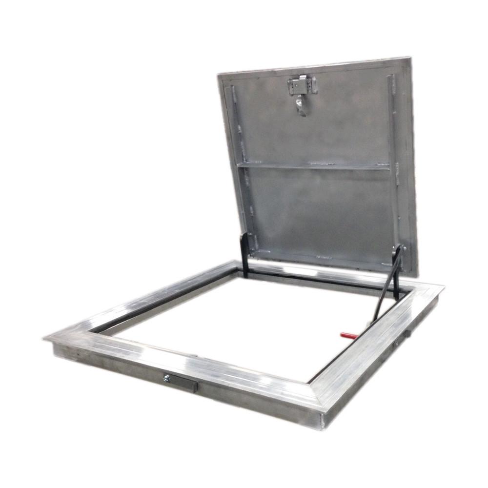 Milcor 2'0" x 2'0" Security Aluminum Flush Floor Door - Single Leaf - Milcor 