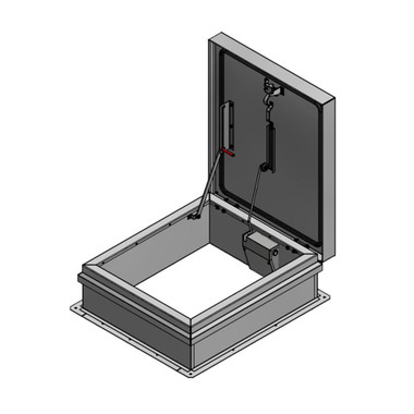 3'0" x 2'6" - EE Single Leaf Roof Hatch - Galvanized Steel Cover and Curb - Milcor