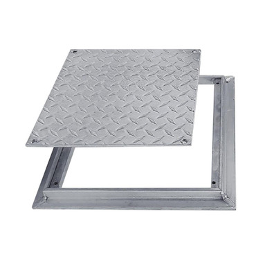 12" x 12" Removable Flush Floor Panel - Diamond Plate - Acudor