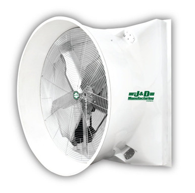 Mega Storm Fiberglass Exhaust Fan & Cone w/ Poly Shutters 72 inch 46448 CFM Belt Drive VMSP72A5C31