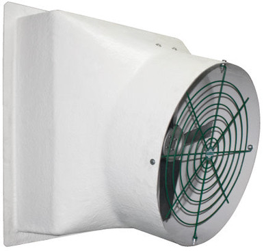 Tornado Fiberglass Exhaust Fan No Cone w/ Aluminum Shutters 50 inch 16274 CFM Belt Drive VFA50A