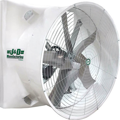 Mega Storm II Fiberglass Exhaust Fan w/ Cone & AlumShutters Energy Efficient 72 inch 40121 CFM Belt Drive 3 Phase VMA72A5C33-E