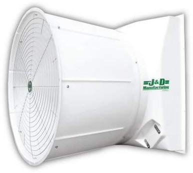 Storm Fiberglass Exhaust Fan w/ Poly Shutters 55 inch 22624 CFM Belt Drive 3 Phase VSP55G3C153