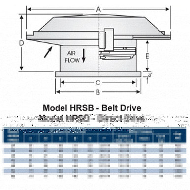 Filtered Roof Supply Fan 10 inch 1750 CFM Belt Drive KSFV10PH1S