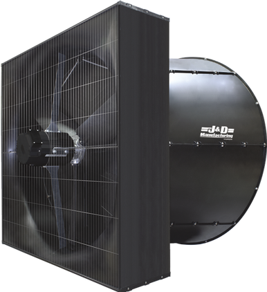 Magnum Exhaust Fan w/ Cone & Damper Door 58 inch 34437 CFM Direct Drive VMF58DP3C221A-HR