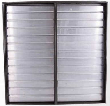 Triangle Intake Shutter Motorized Double Panel 67 inch w/ 2 Electric Operators RIWSD60