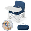 Portable Baby Booster Seat with Straps and Double Tray