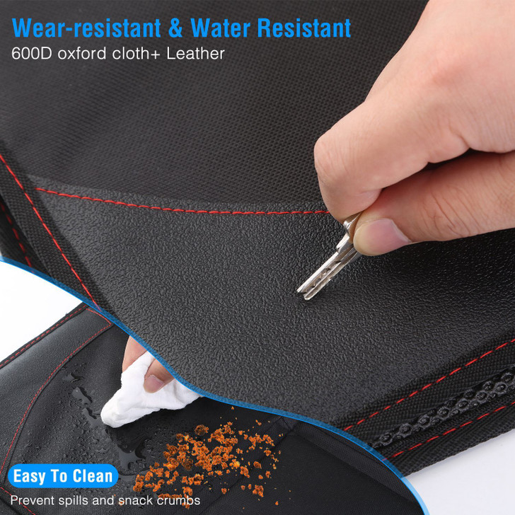 2 Packs Car Seat Protector Cushion Mat Pad with Thick Padding Protector for Child Baby Car Seat Mesh Pockets Non-slip