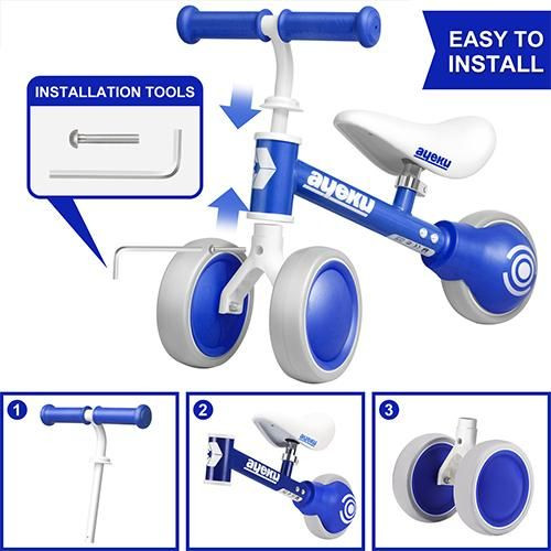 Baby Balance Bike; Bikes for Toddlers Age 12-24 Months; Best Gifts for Girls Boys to Scoot Around with Comfortable Adjustable seat in 3 Wheels