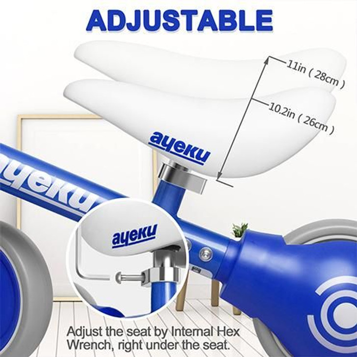 Baby Balance Bike; Bikes for Toddlers Age 12-24 Months; Best Gifts for Girls Boys to Scoot Around with Comfortable Adjustable seat in 3 Wheels