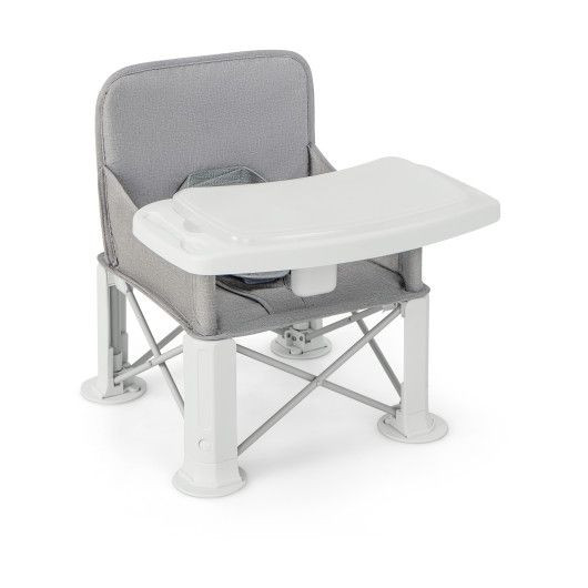 Portable Baby Booster Seat with Straps and Double Tray