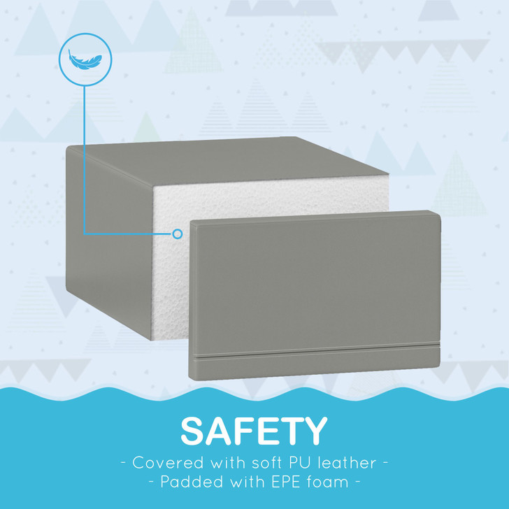 Qaba 2 Piece Foam Climbing Toys for Toddlers 1-3 Years, for Slide, Climb and Crawl, Light Gray