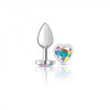 Cheeky Charms Heart Clear Iridescent Silver Plug