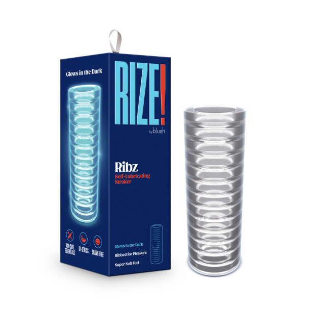 Rize Ribz Glow In The Dark Self Lubricating Stroker Clear