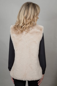 Faux Fur Gilet in Stone