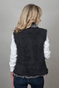 Toscana Sheepskin Gilet in Black (