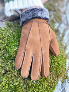 Womens Sheepskin Gloves in Tan