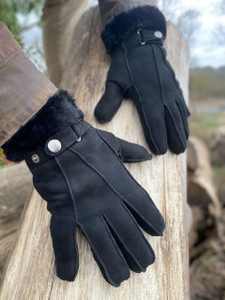 Men's Sheepskin Gloves in Black