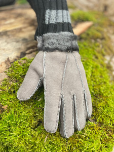 Womens Sheepskin Gloves in Grey