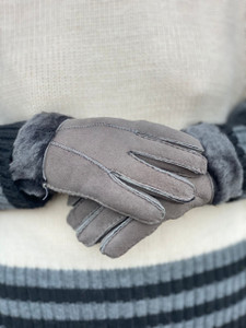 Womens Sheepskin Gloves in Grey