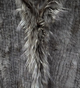 Short Khaki Rabbit and Fox Fur Gilet  FF46A-11