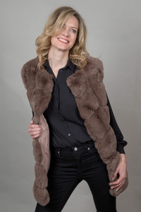 Luxury Faux Fur Gilet in Chocolate